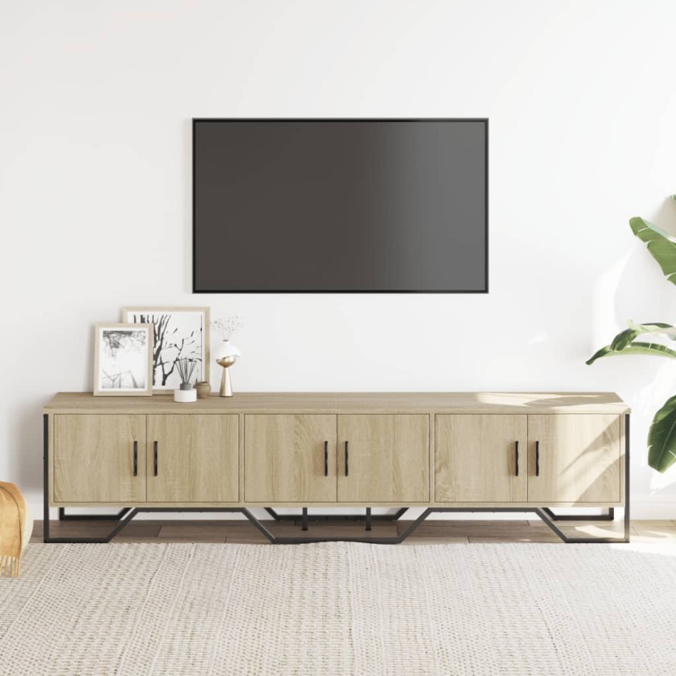 Mueble de TV madera de ingeniería roble Sonoma 180x34x41