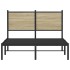Estructura de cama sin colchón metal roble Sonoma 120x200