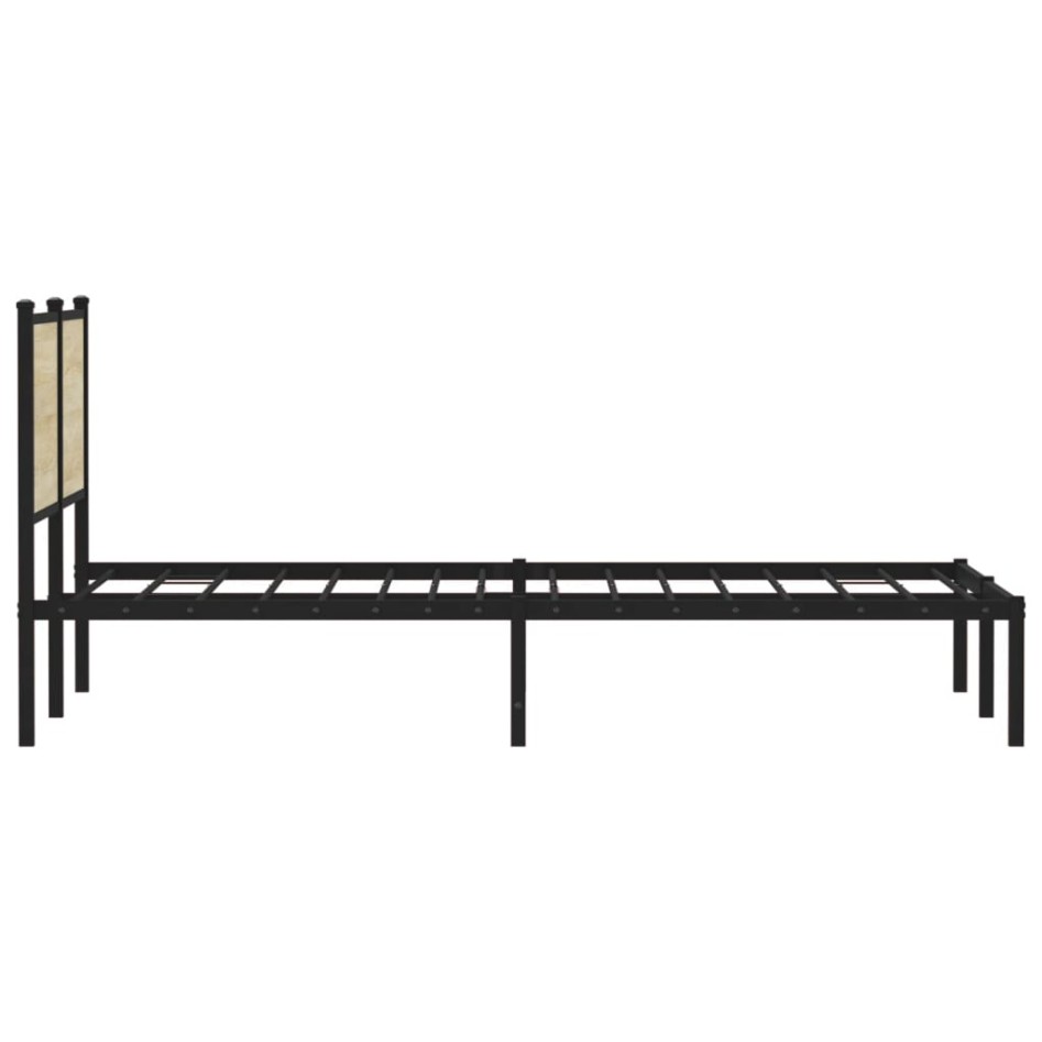 Estructura de cama sin colchón metal roble Sonoma 140x190