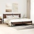 Estructura de cama sin colchón metal marrón roble 160x200