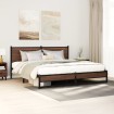 Estructura de cama sin colchón metal marrón roble 160x200 cm