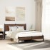 Estructura de cama sin colchón metal marrón roble 140x200