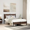Estructura de cama sin colchón metal marrón roble 120x200 cm