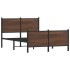 Estructura de cama sin colchón metal marrón roble 120x190