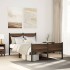 Estructura de cama sin colchón metal marrón roble 120x190
