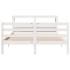 Estructura de cama con cabecero sin colchón blanco 140x200