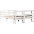 Estructura de cama con cabecero sin colchón blanco 140x200