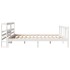 Estructura de cama con cabecero sin colchón blanco 200x200