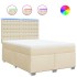 Cama box spring con colchón tela color crema 140x200