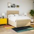 Cama box spring con colchón tela color crema 140x200