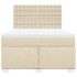 Cama box spring con colchón tela color crema 140x200