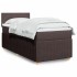 Cama box spring con colchón tela marrón oscuro 100x200
