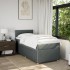 Cama box spring con colchón tela gris oscuro 100x200