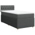Cama box spring con colchón tela gris oscuro 100x200