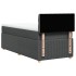 Cama box spring con colchón tela gris oscuro 100x200