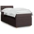 Cama box spring con colchón tela marrón oscuro 100x200