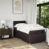 Cama box spring con colchón tela marrón oscuro 100x200