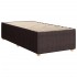 Cama box spring con colchón tela marrón oscuro 100x200