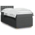Cama box spring con colchón tela gris oscuro 100x200