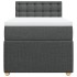 Cama box spring con colchón tela gris oscuro 100x200