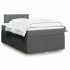 Cama box spring con colchón tela gris oscuro 120x200