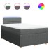Cama box spring con colchón tela gris oscuro 120x200