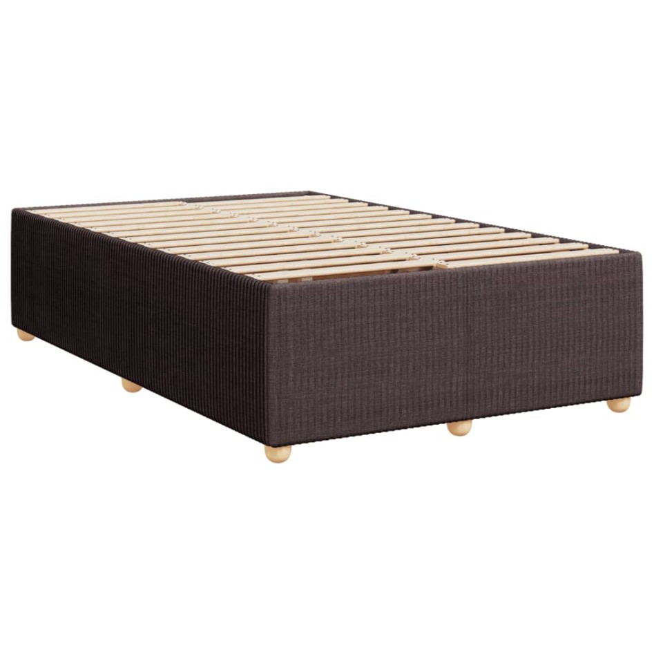 Cama box spring con colchón tela marrón oscuro 120x200