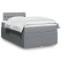 Cama box spring con colchón tela gris claro 120x200