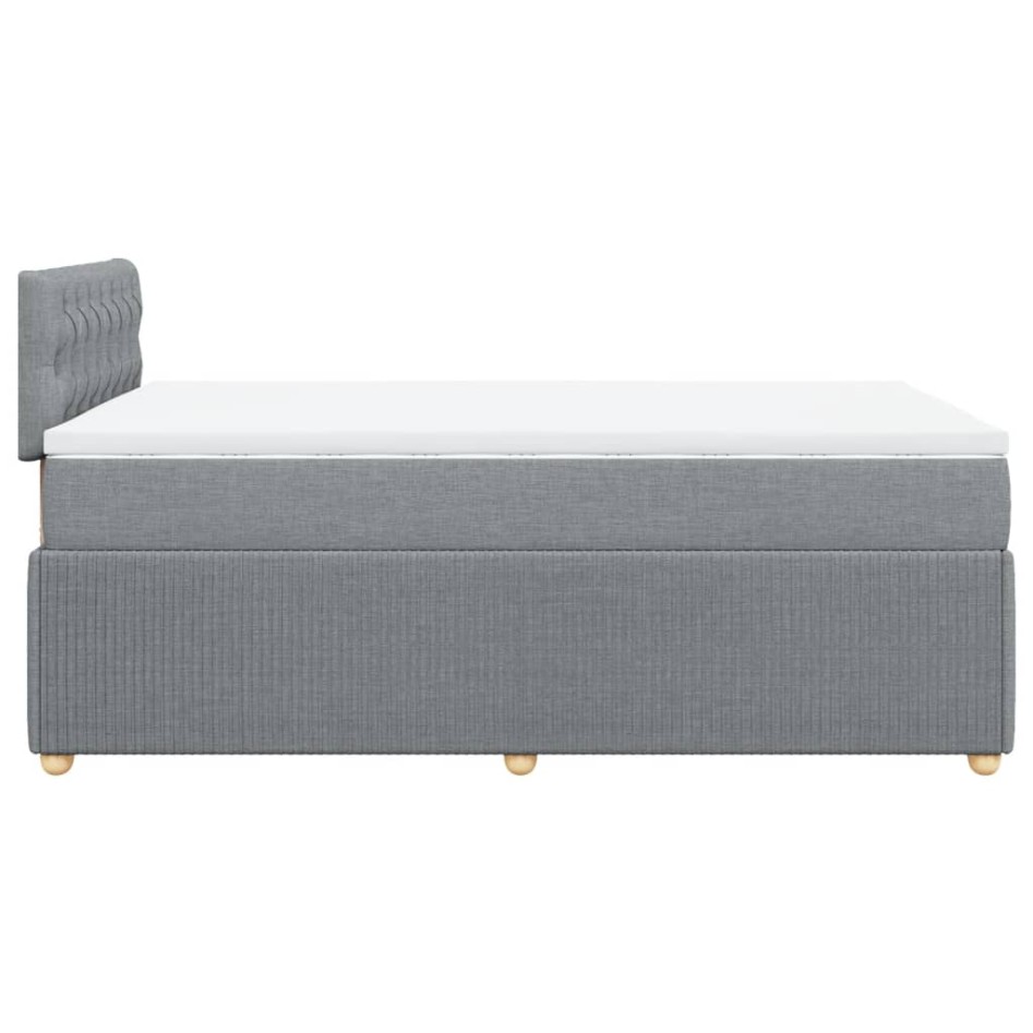 Cama box spring con colchón tela gris claro 120x200