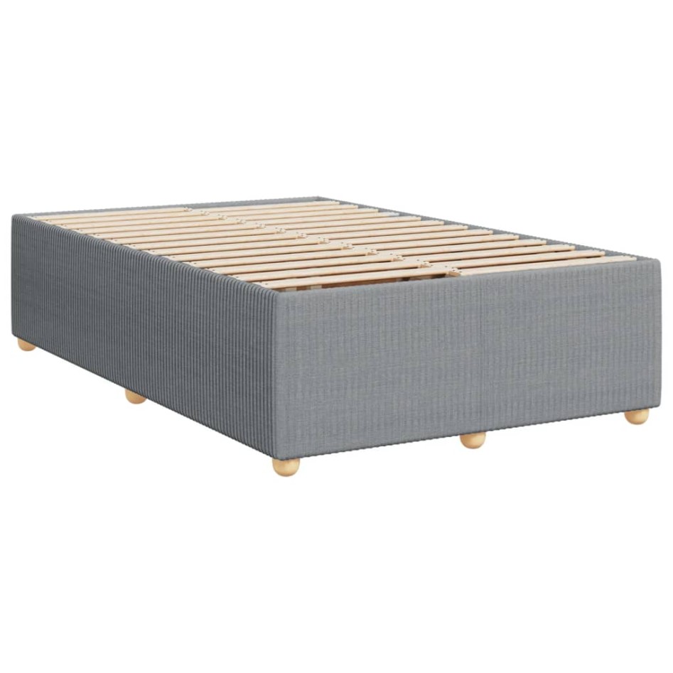 Cama box spring con colchón tela gris claro 120x200