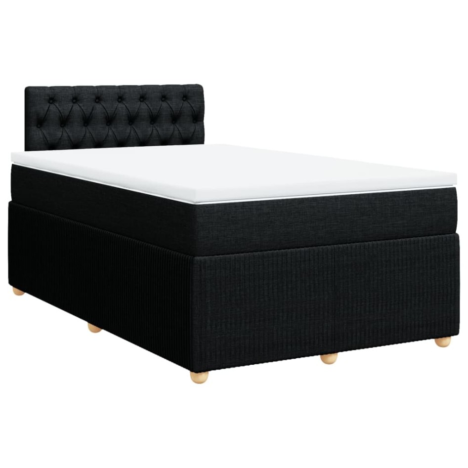 Cama box spring con colchón tela negro 120x200
