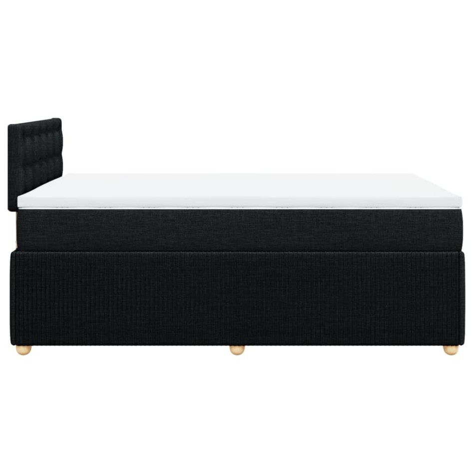 Cama box spring con colchón tela negro 120x200