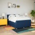 Cama box spring con colchón tela azul 140x190