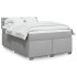 Cama box spring con colchón tela gris claro 140x200