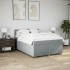 Cama box spring con colchón tela gris claro 140x200