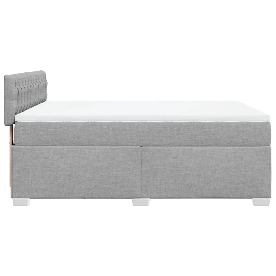 Cama box spring con colchón tela gris claro 160x200