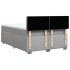 Cama box spring con colchón tela gris claro 160x200
