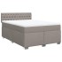 Cama box spring con colchón tela gris taupe 160x200