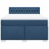Cama box spring con colchón tela azul 160x200