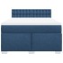 Cama box spring con colchón tela azul 160x200