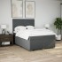 Cama box spring con colchón tela gris oscuro 140x200