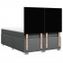 Cama box spring con colchón tela gris oscuro 140x200