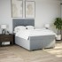 Cama box spring con colchón tela gris claro 140x200