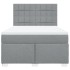 Cama box spring con colchón tela gris claro 140x200