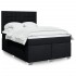 Cama box spring con colchón tela negro 140x200