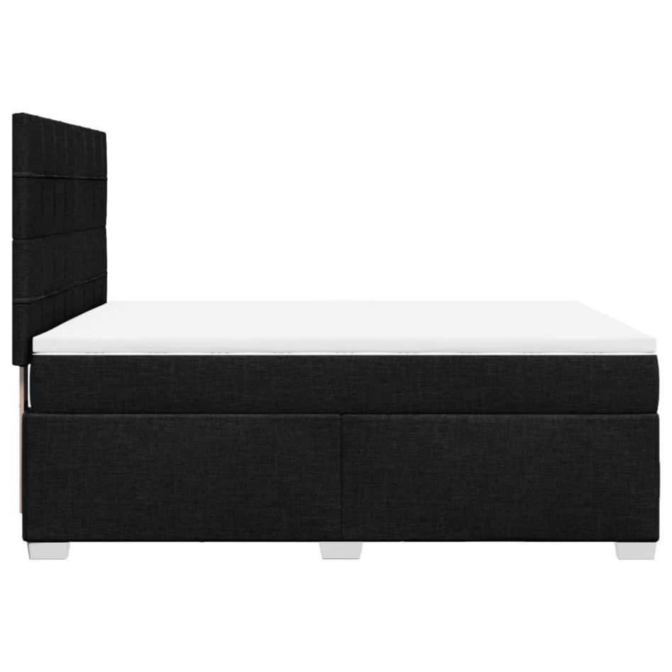 Cama box spring con colchón tela negro 140x200