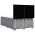 Cama box spring con colchón tela gris claro 140x200