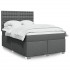 Cama box spring con colchón tela gris oscuro 140x200