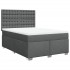 Cama box spring con colchón tela gris oscuro 140x200