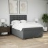 Cama box spring con colchón tela gris oscuro 140x200